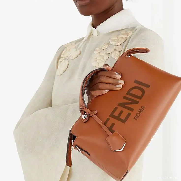 Cheap Leather Way Boston ROMA In The Bag By Medium Brown Fendi Logo Calf 0601
